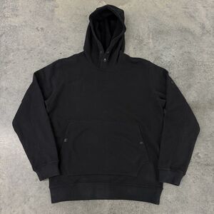 Stone Island Logo Patch Pullover Black Hoodie Designer No Patch Size Large